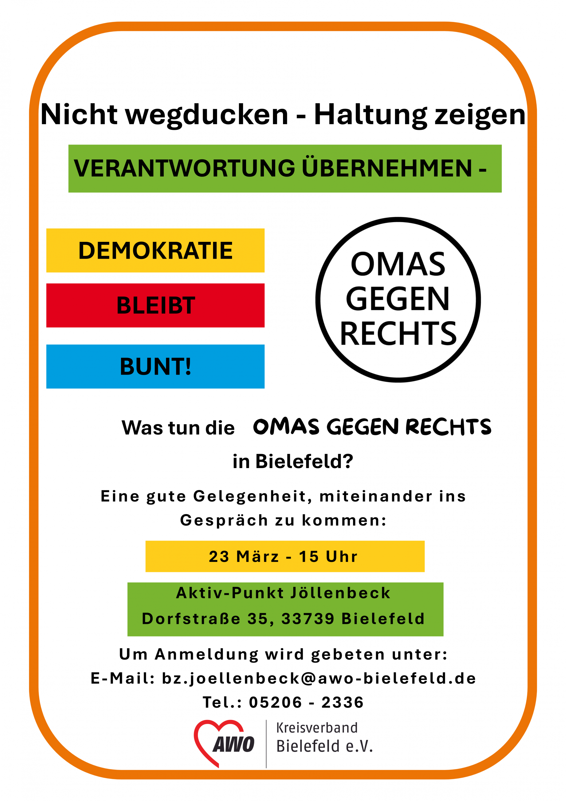 Weißer Hintergrund. Mit dem Titel der Veranstaltung und weiteren Hinweisen zur Veranstaltung